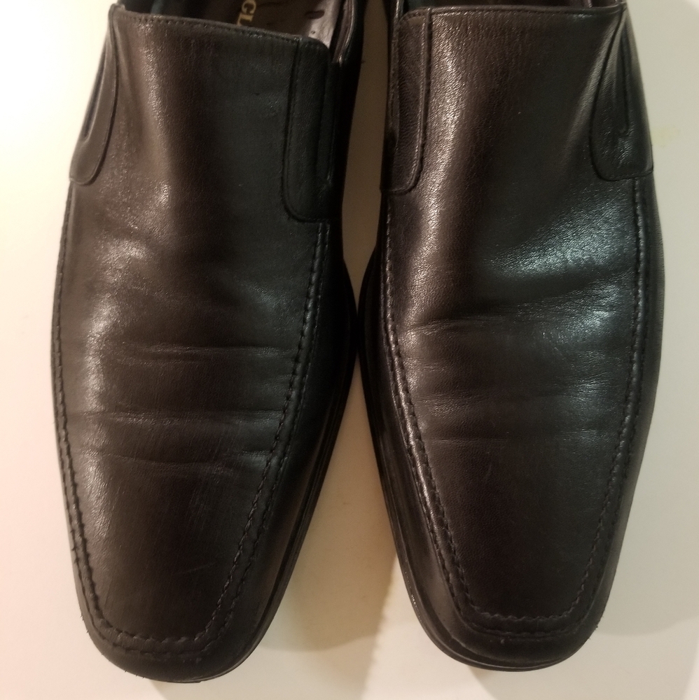 Burno magli men black raging leather slip on